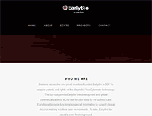 Tablet Screenshot of earlybio.com